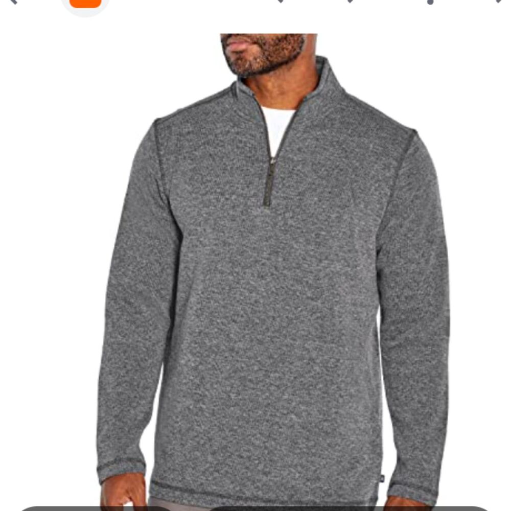 GAP Mens Quarter Zip Sweater XL Heathered Charcoal Gray Knit NWOT
